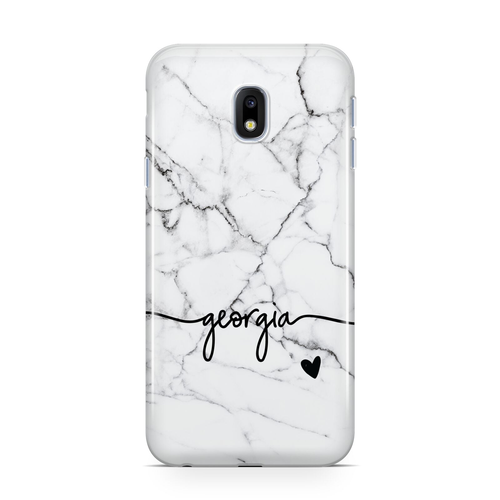 Personalised Black and White Marble with Handwriting Text Samsung Galaxy J3 2017 Case