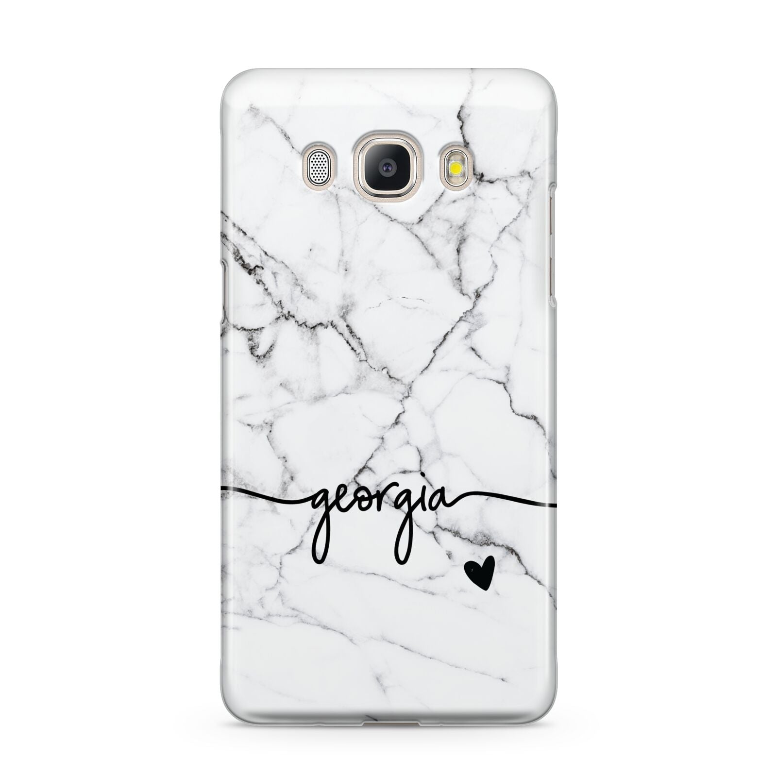 Personalised Black and White Marble with Handwriting Text Samsung Galaxy J5 2016 Case