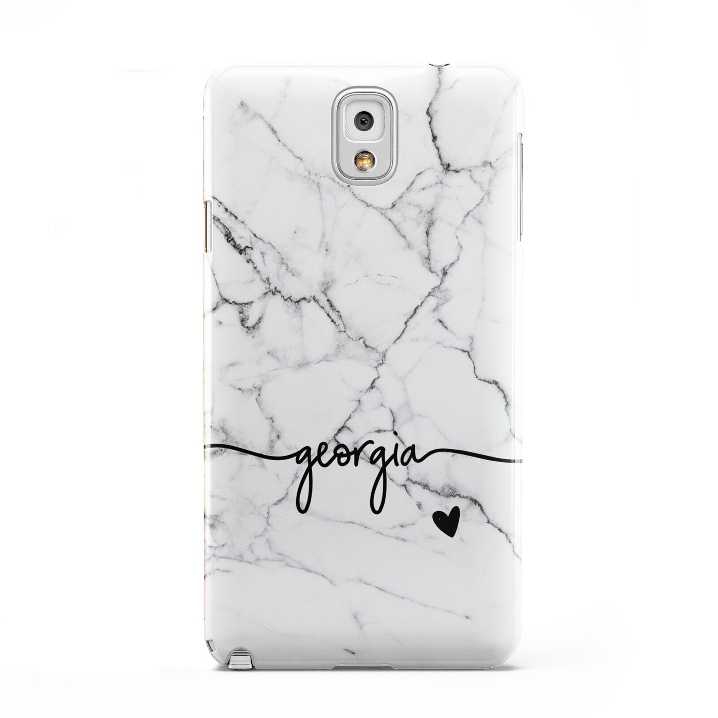 Personalised Black and White Marble with Handwriting Text Samsung Galaxy Note 3 Case