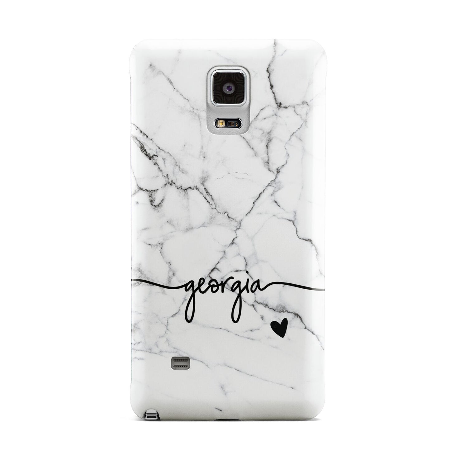 Personalised Black and White Marble with Handwriting Text Samsung Galaxy Note 4 Case