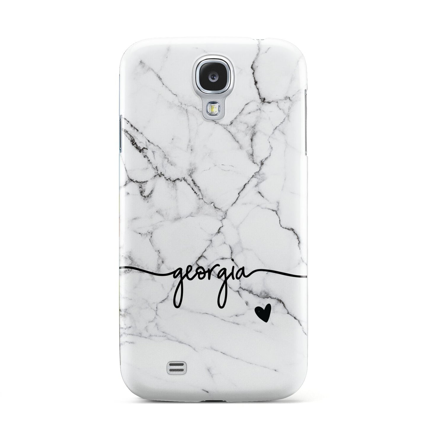 Personalised Black and White Marble with Handwriting Text Samsung Galaxy S4 Case