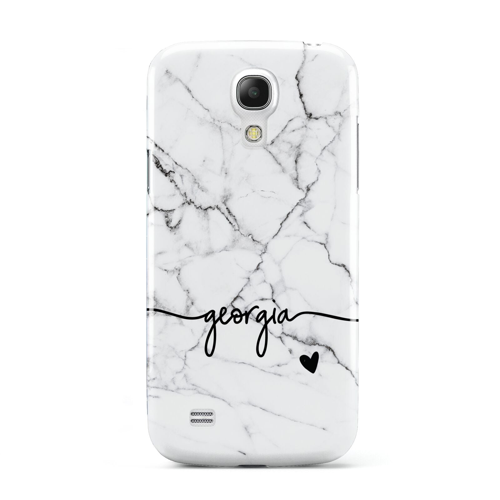 Personalised Black and White Marble with Handwriting Text Samsung Galaxy S4 Mini Case