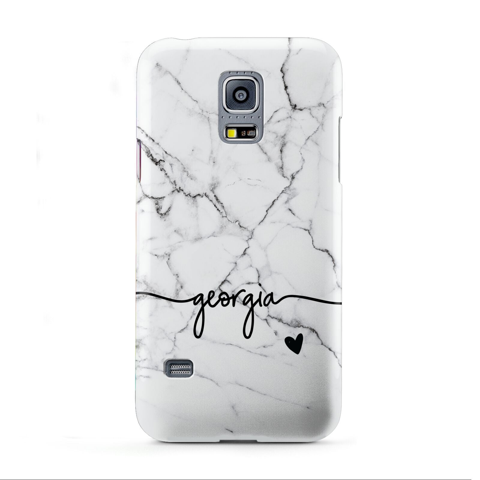 Personalised Black and White Marble with Handwriting Text Samsung Galaxy S5 Mini Case