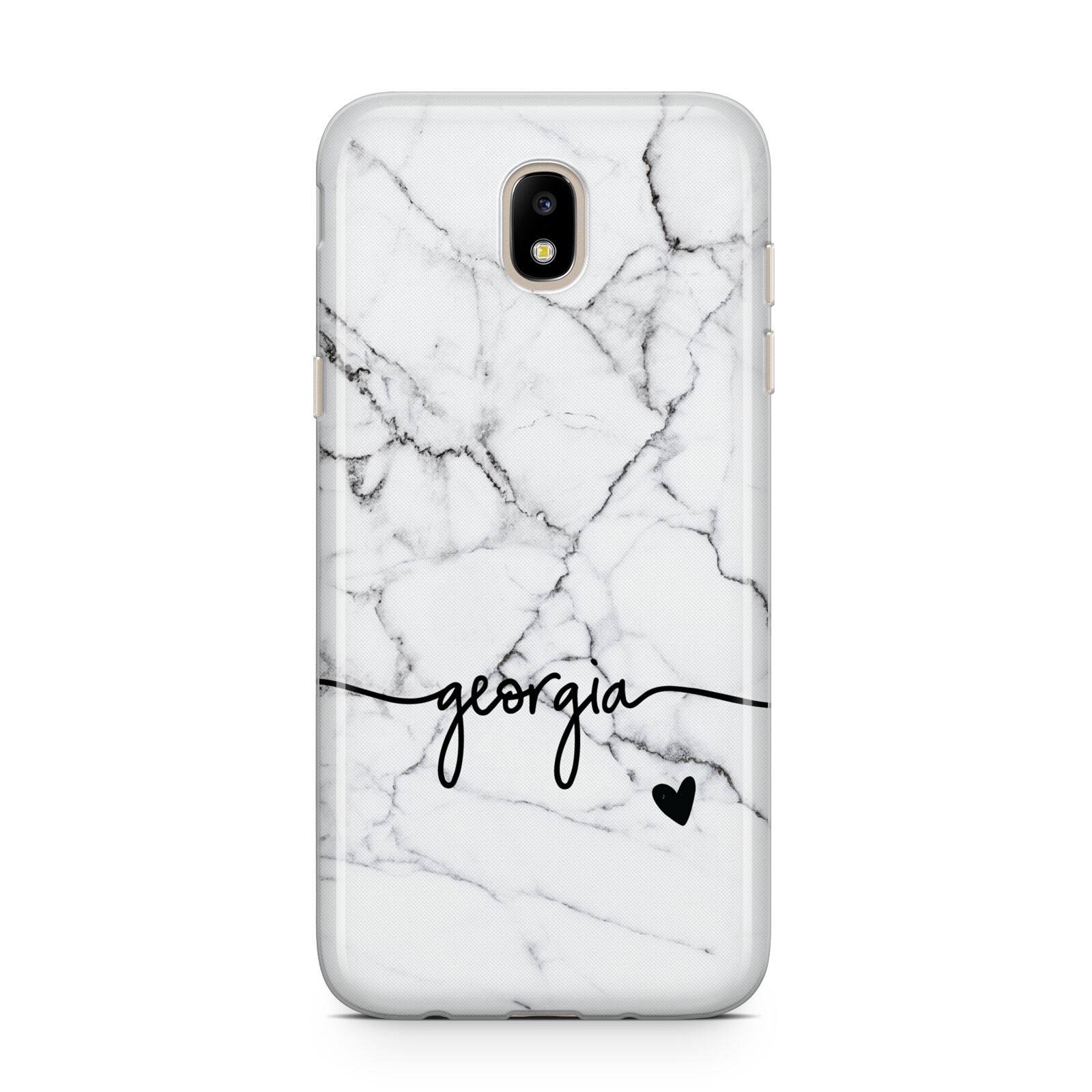 Personalised Black and White Marble with Handwriting Text Samsung J5 2017 Case