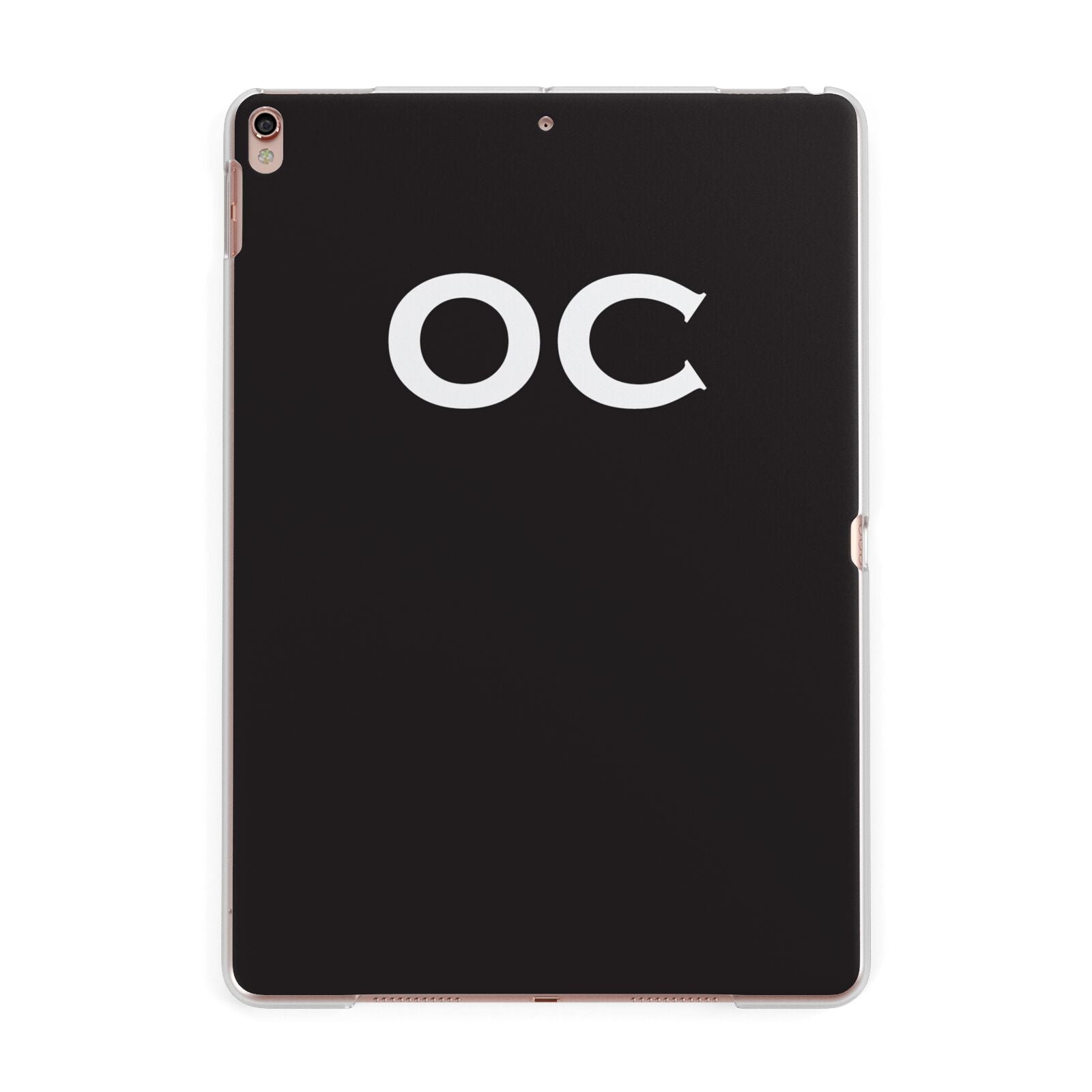 Personalised Black with Initials Apple iPad Rose Gold Case