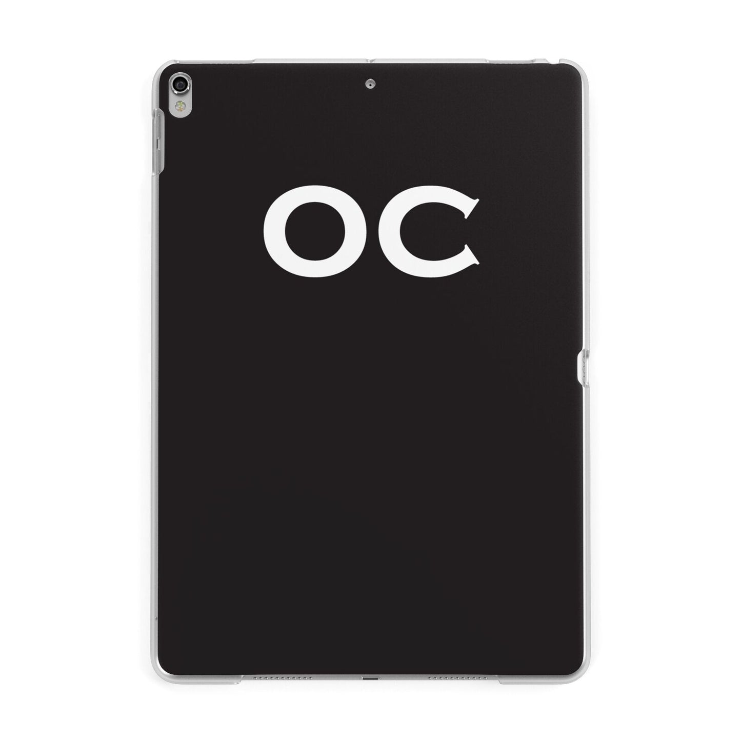 Personalised Black with Initials Apple iPad Silver Case