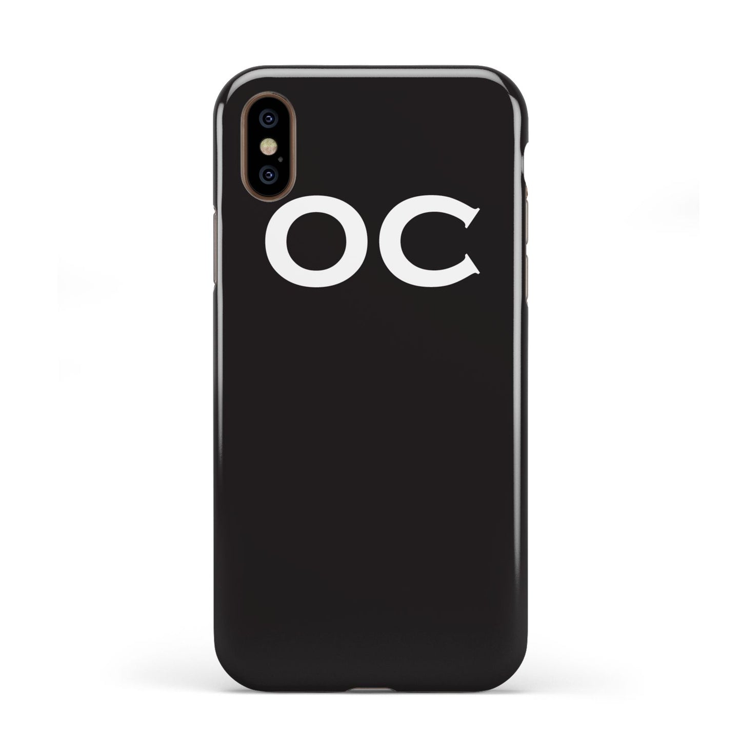 Personalised Black with Initials Apple iPhone XS 3D Tough