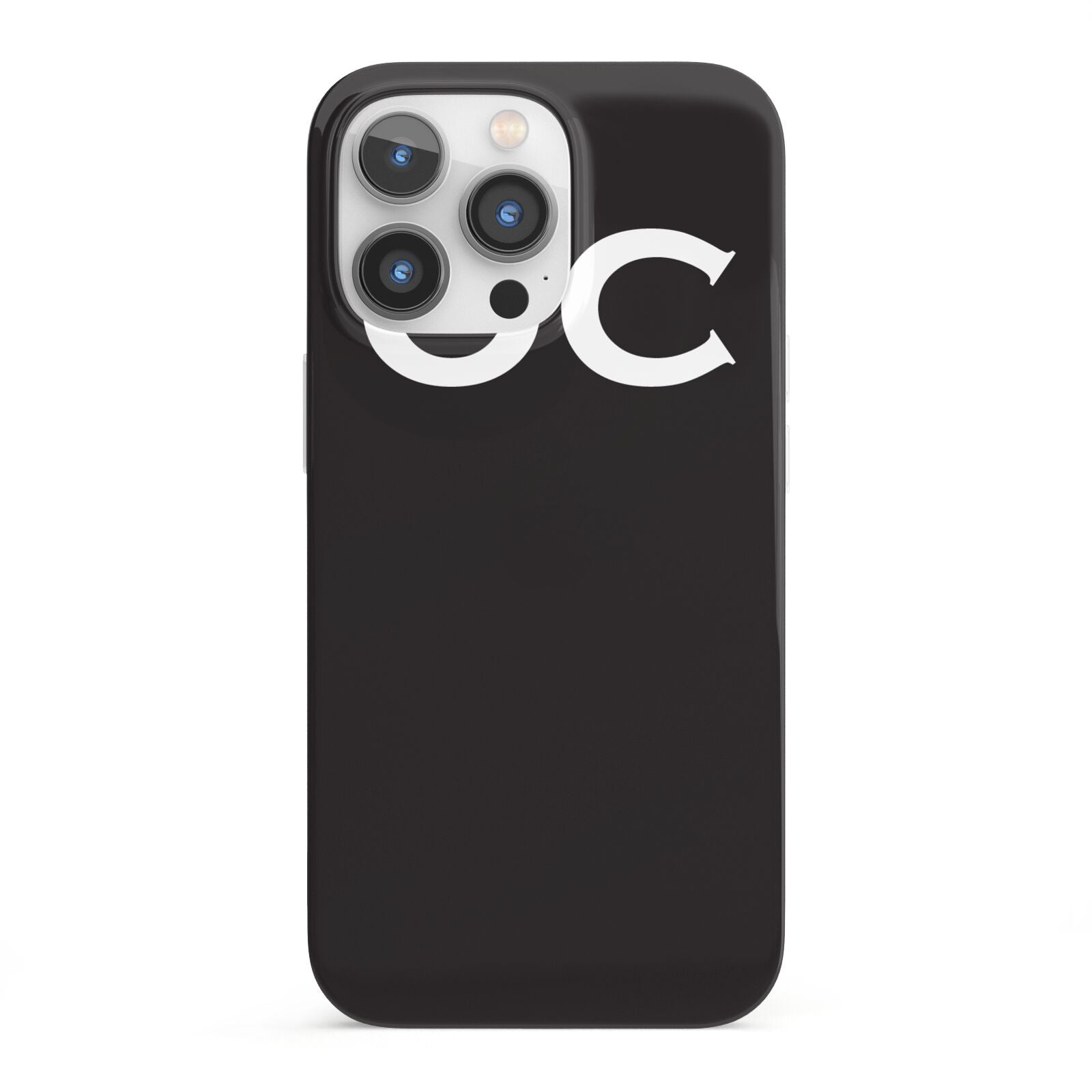 Personalised Black with Initials iPhone 13 Pro Full Wrap 3D Snap Case