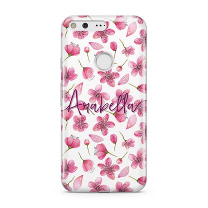 Personalised Blossom Pattern Pink Google Pixel Case