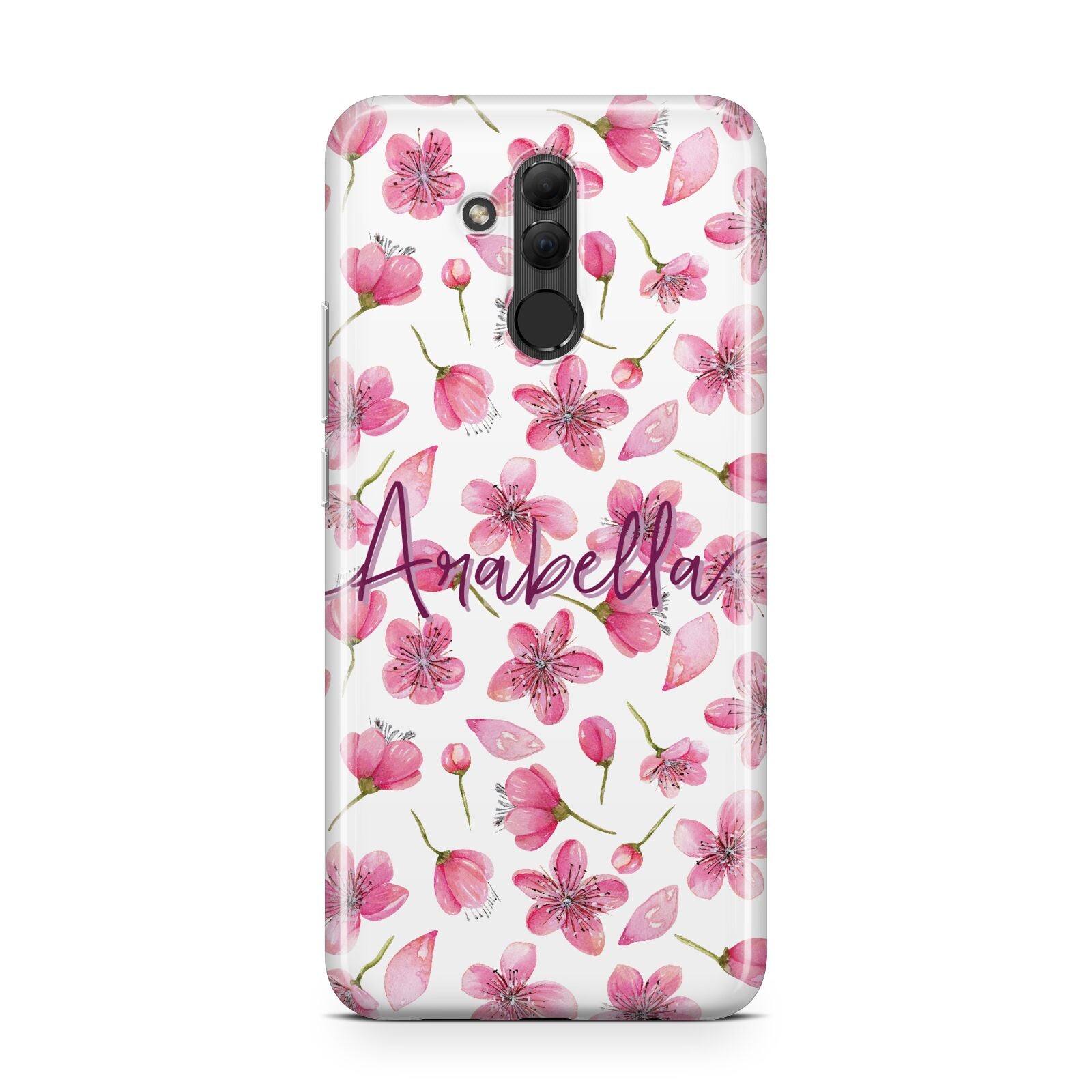 Personalised Blossom Pattern Pink Huawei Mate 20 Lite