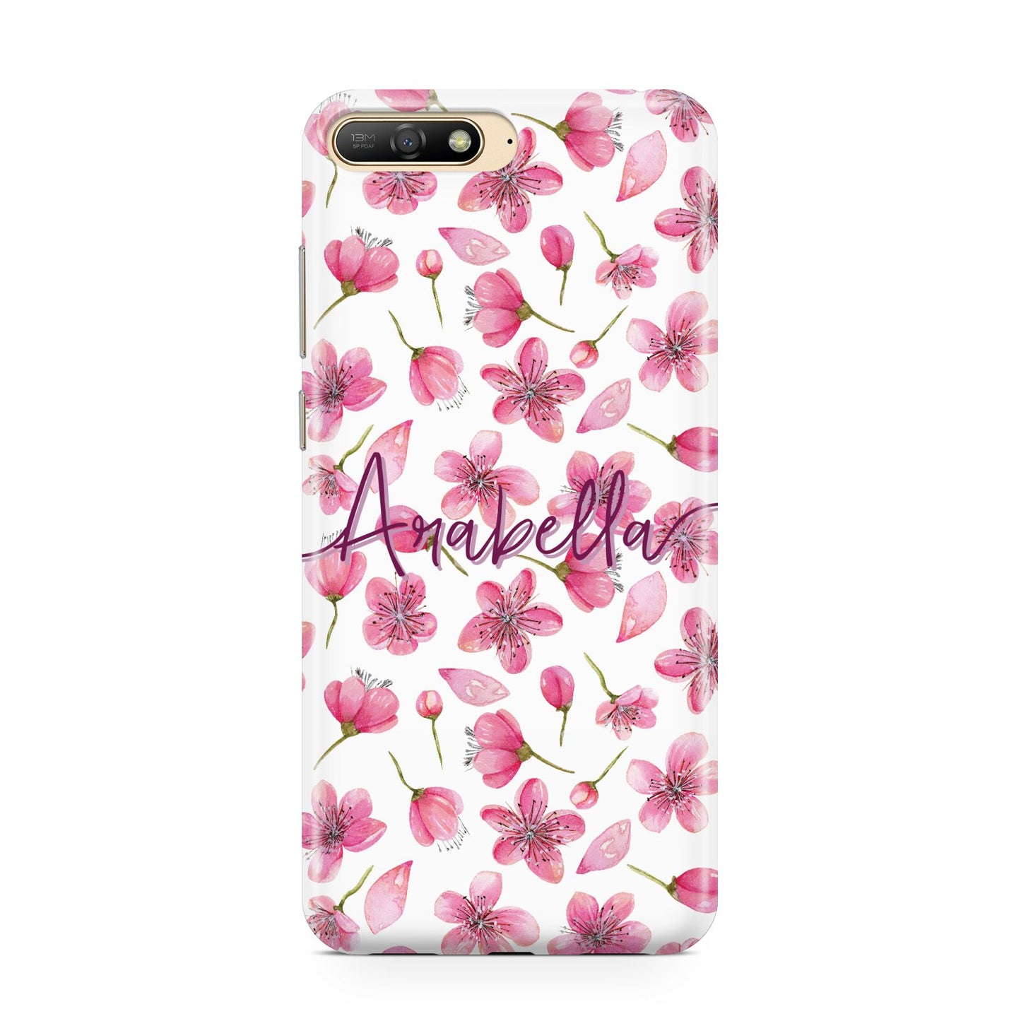 Personalised Blossom Pattern Pink Huawei Y6 2018