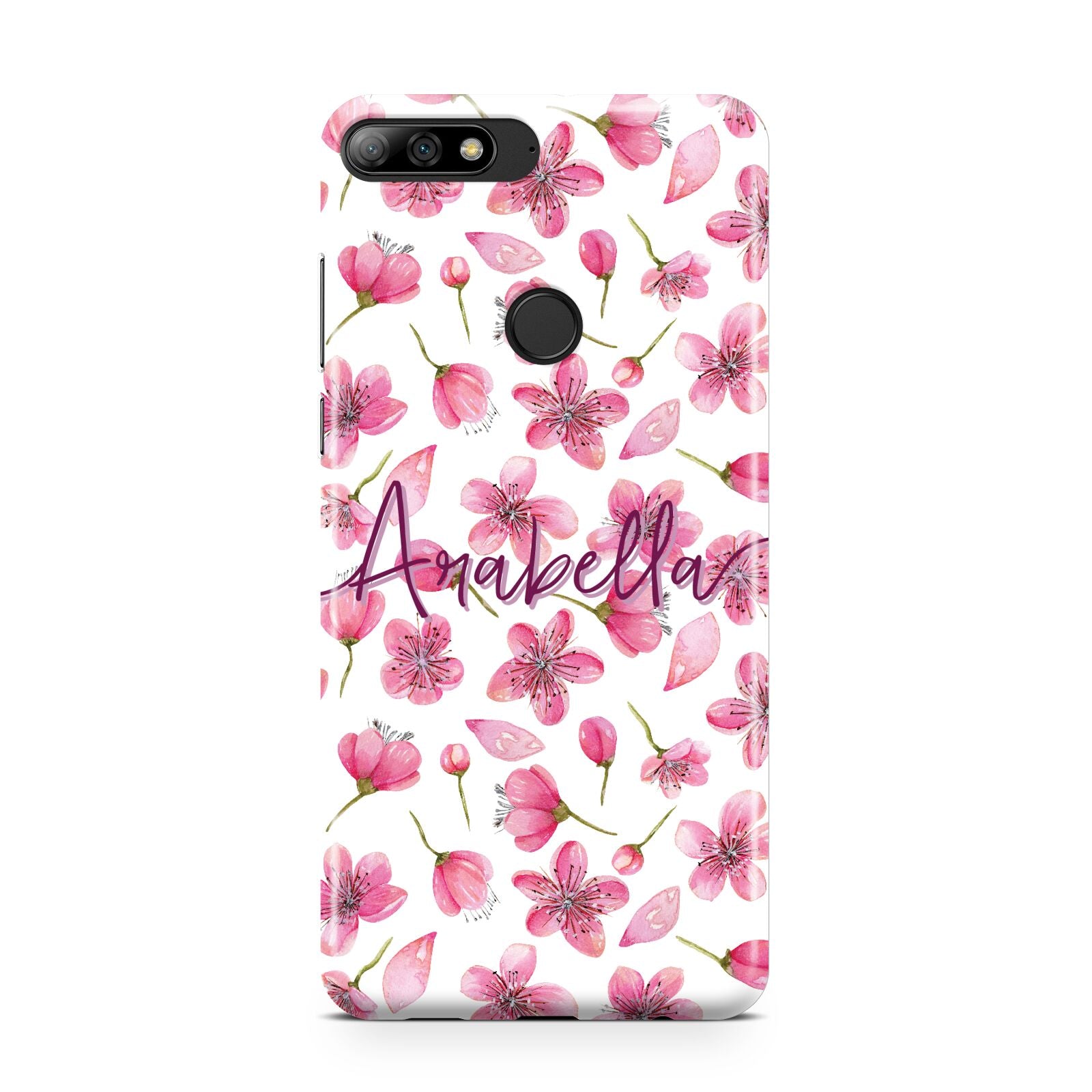 Personalised Blossom Pattern Pink Huawei Y7 2018