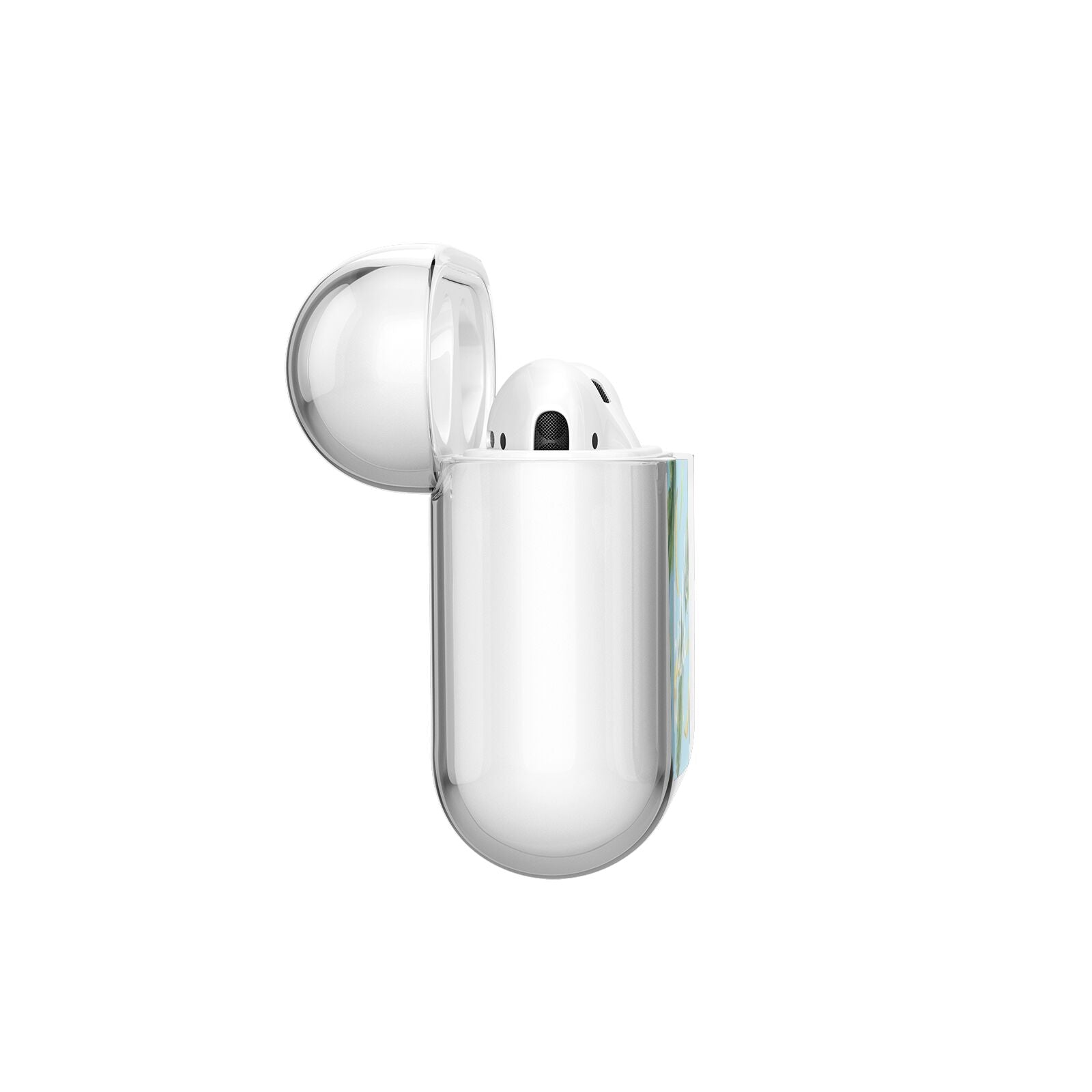 Personalised Blue Banana Tropical AirPods Case Side Angle