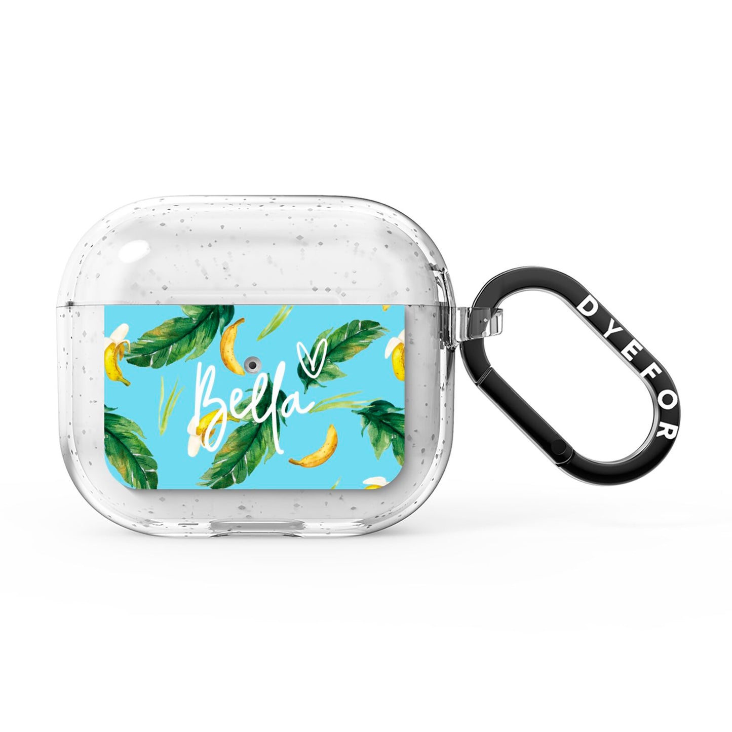 Personalised Blue Banana Tropical AirPods Glitter Case 3rd Gen