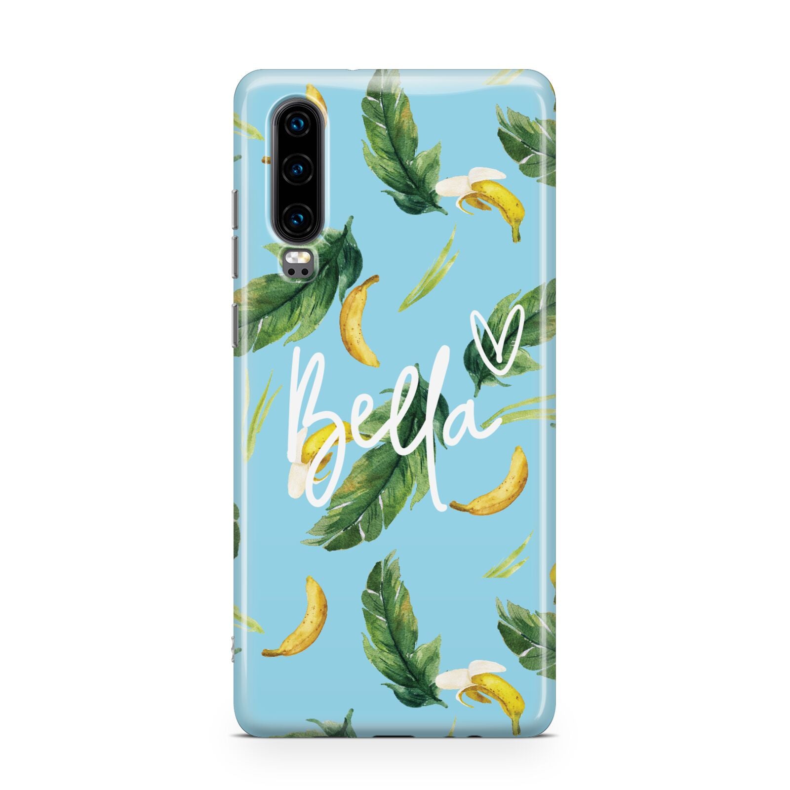 Personalised Blue Banana Tropical Huawei P30 Phone Case