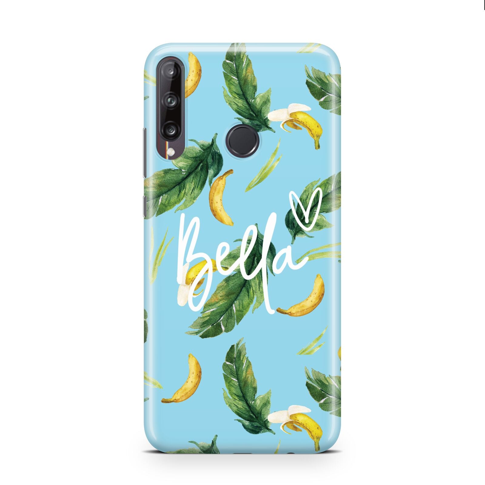 Personalised Blue Banana Tropical Huawei P40 Lite E Phone Case