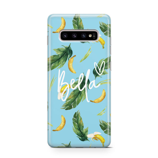 Personalised Blue Banana Tropical Protective Samsung Galaxy Case