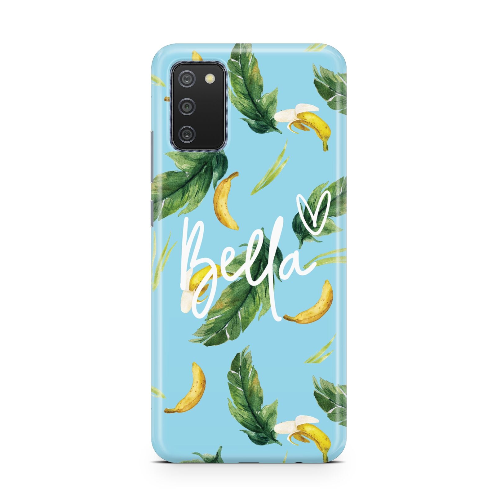 Personalised Blue Banana Tropical Samsung A02s Case