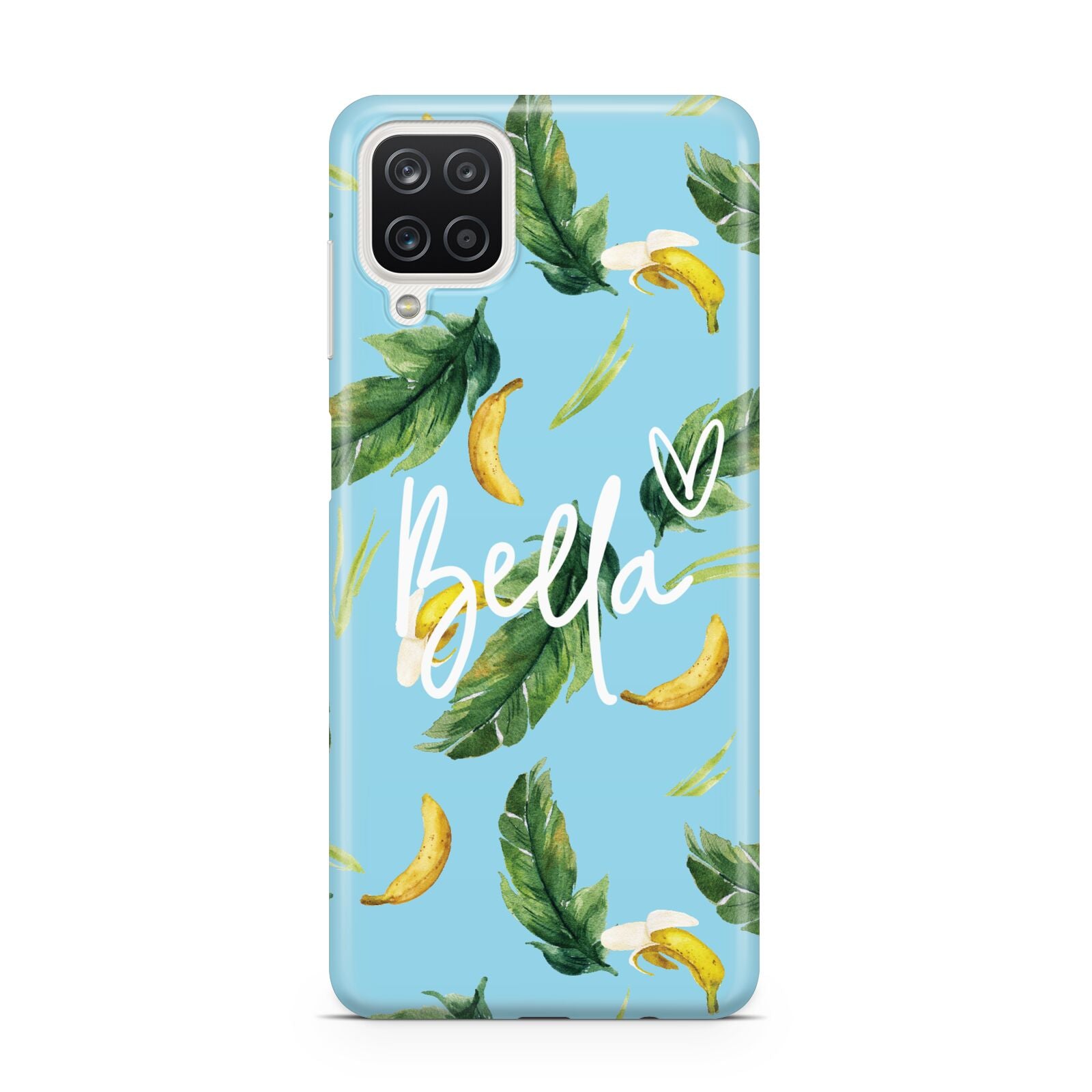 Personalised Blue Banana Tropical Samsung A12 Case