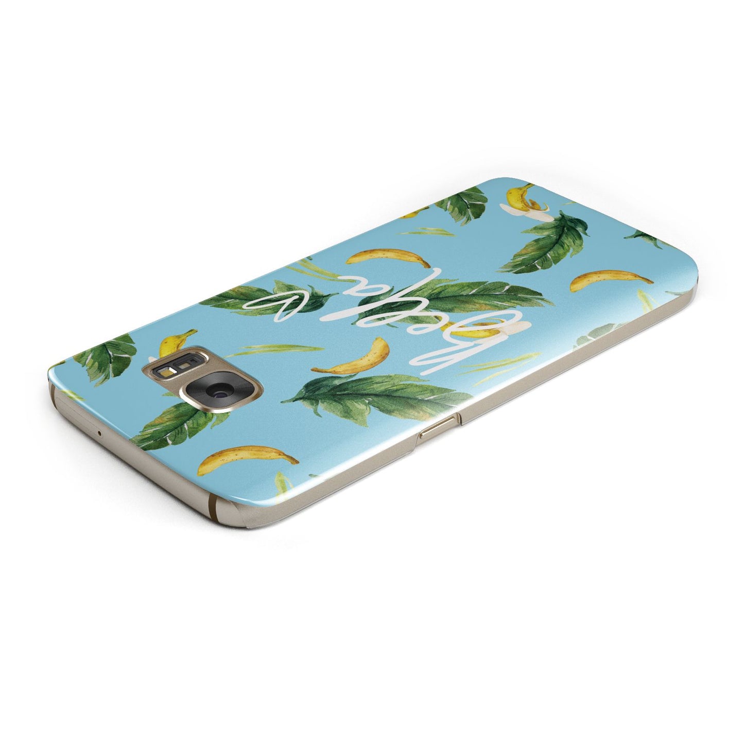 Personalised Blue Banana Tropical Samsung Galaxy Case Top Cutout