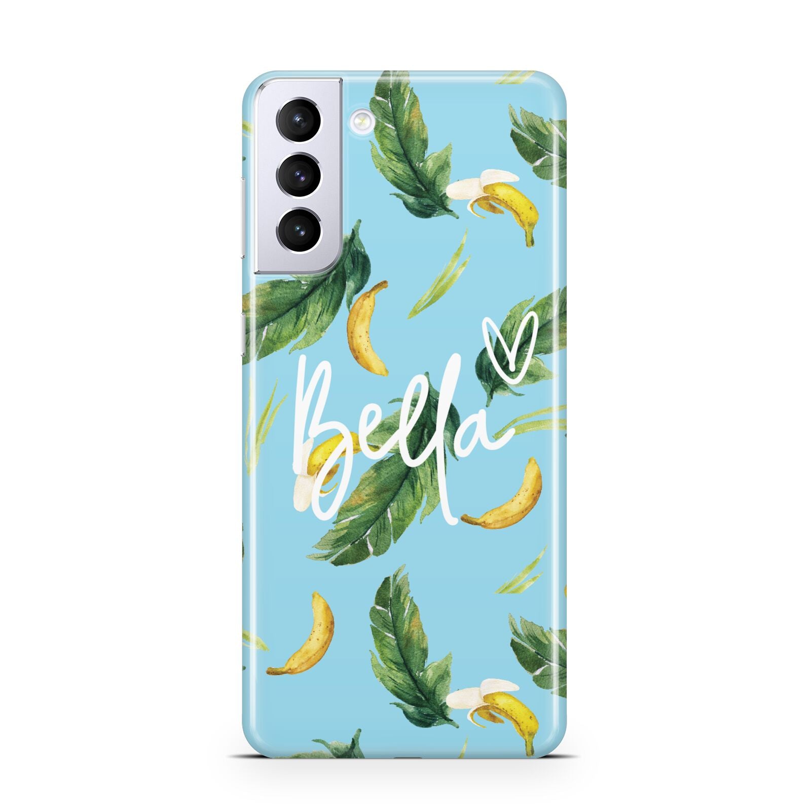 Personalised Blue Banana Tropical Samsung S21 Plus Case