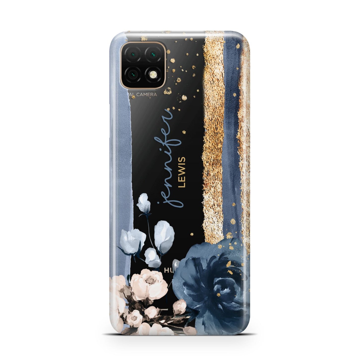 Personalised Blue Gold Name Huawei Enjoy 20 Phone Case