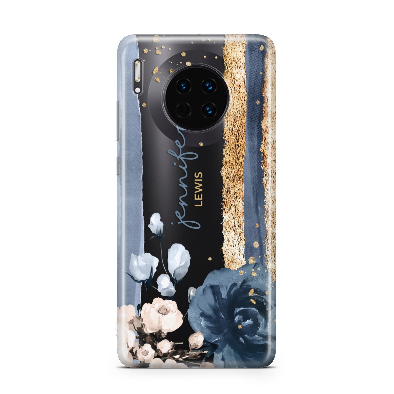 Personalised Blue Gold Name Huawei Mate 30