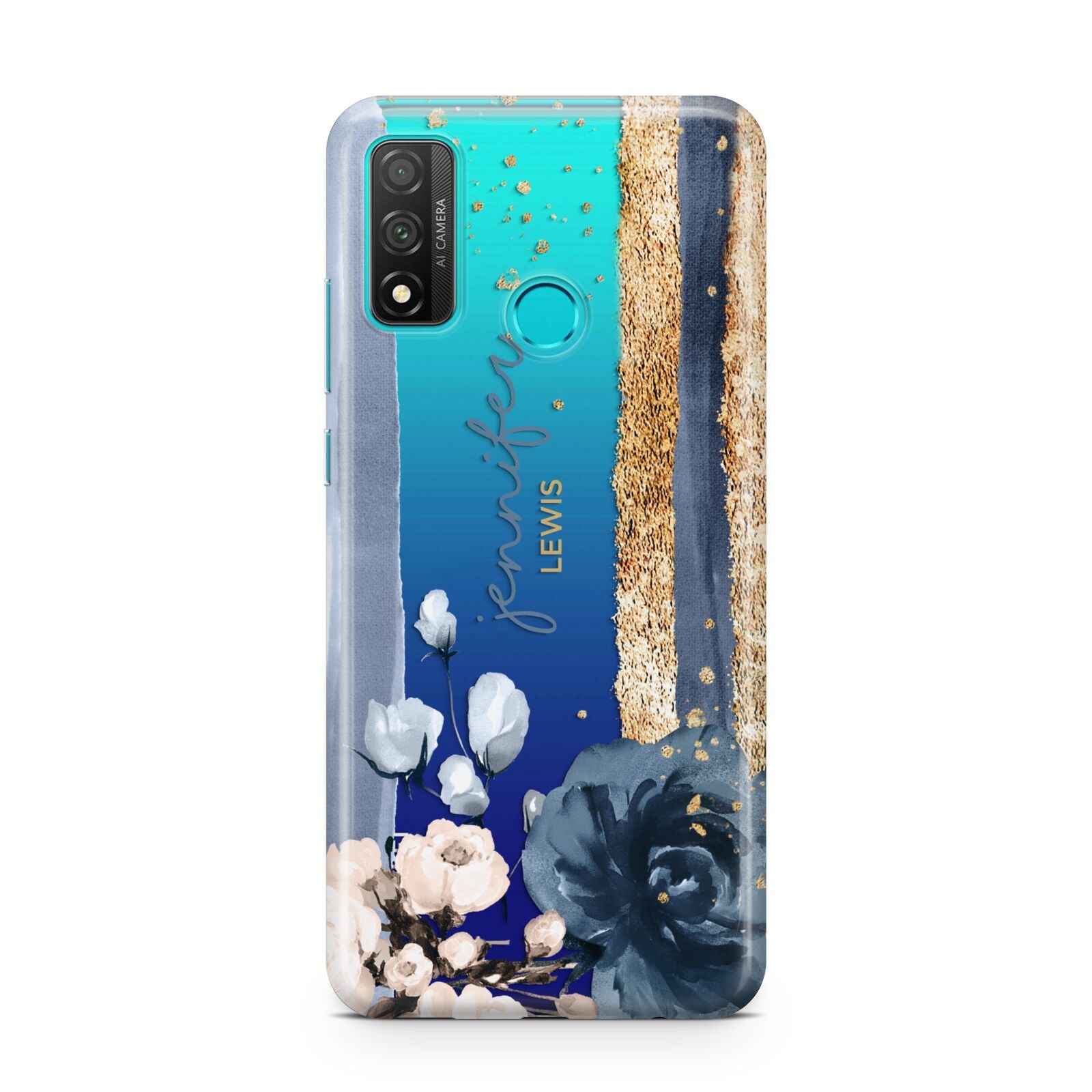 Personalised Blue Gold Name Huawei P Smart 2020