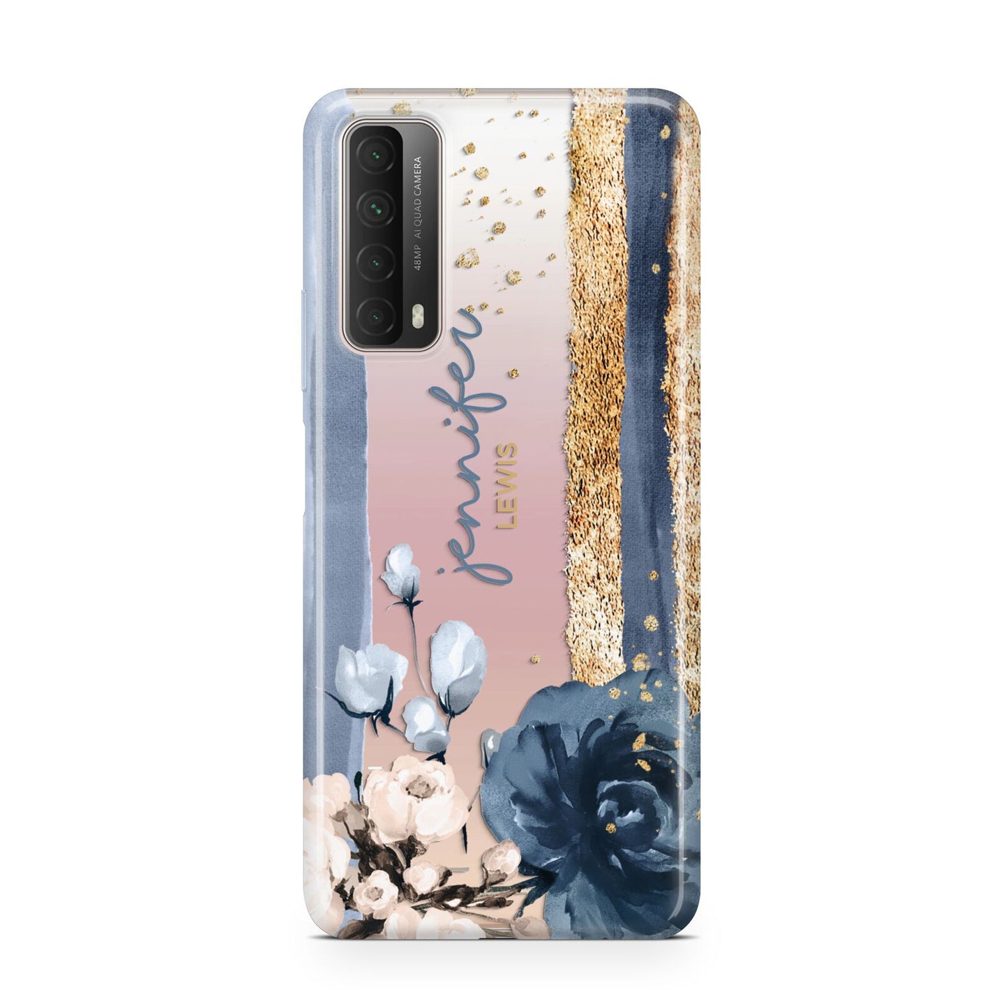 Personalised Blue Gold Name Huawei P Smart 2021