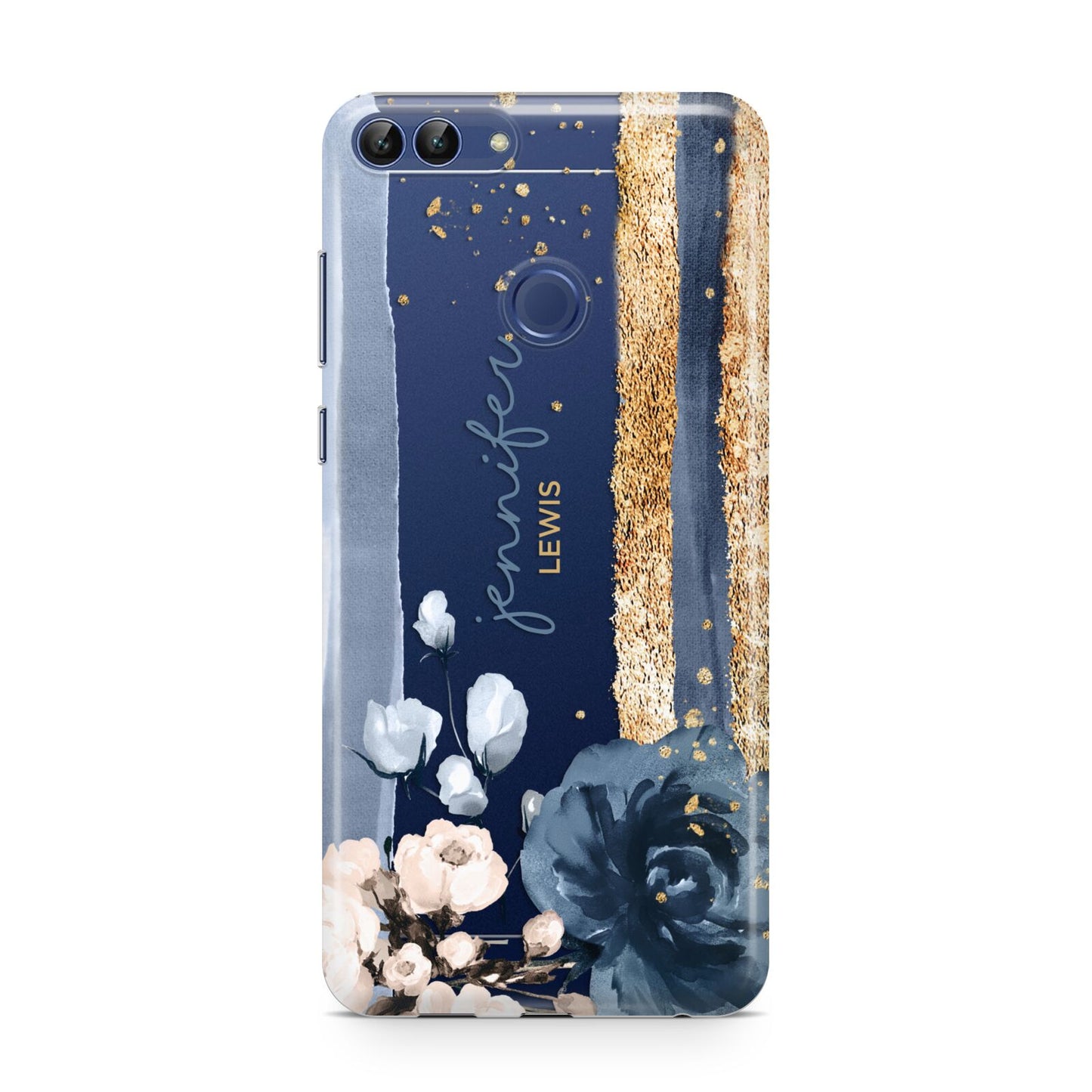 Personalised Blue Gold Name Huawei P Smart Case