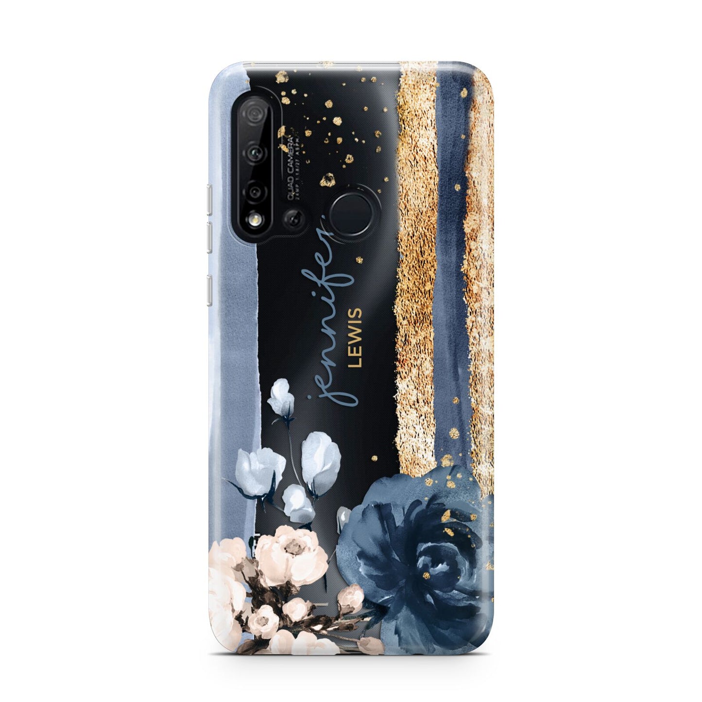 Personalised Blue Gold Name Huawei P20 Lite 5G Phone Case