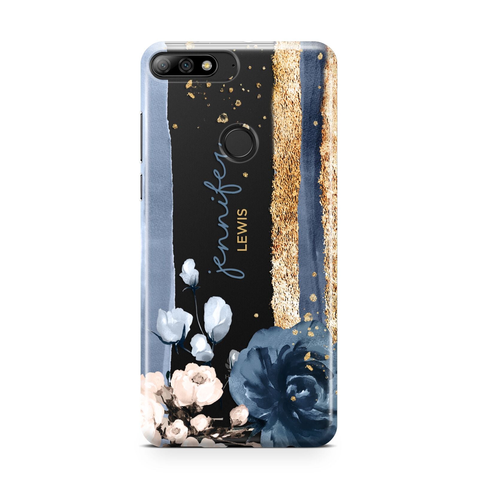 Personalised Blue Gold Name Huawei Y7 2018