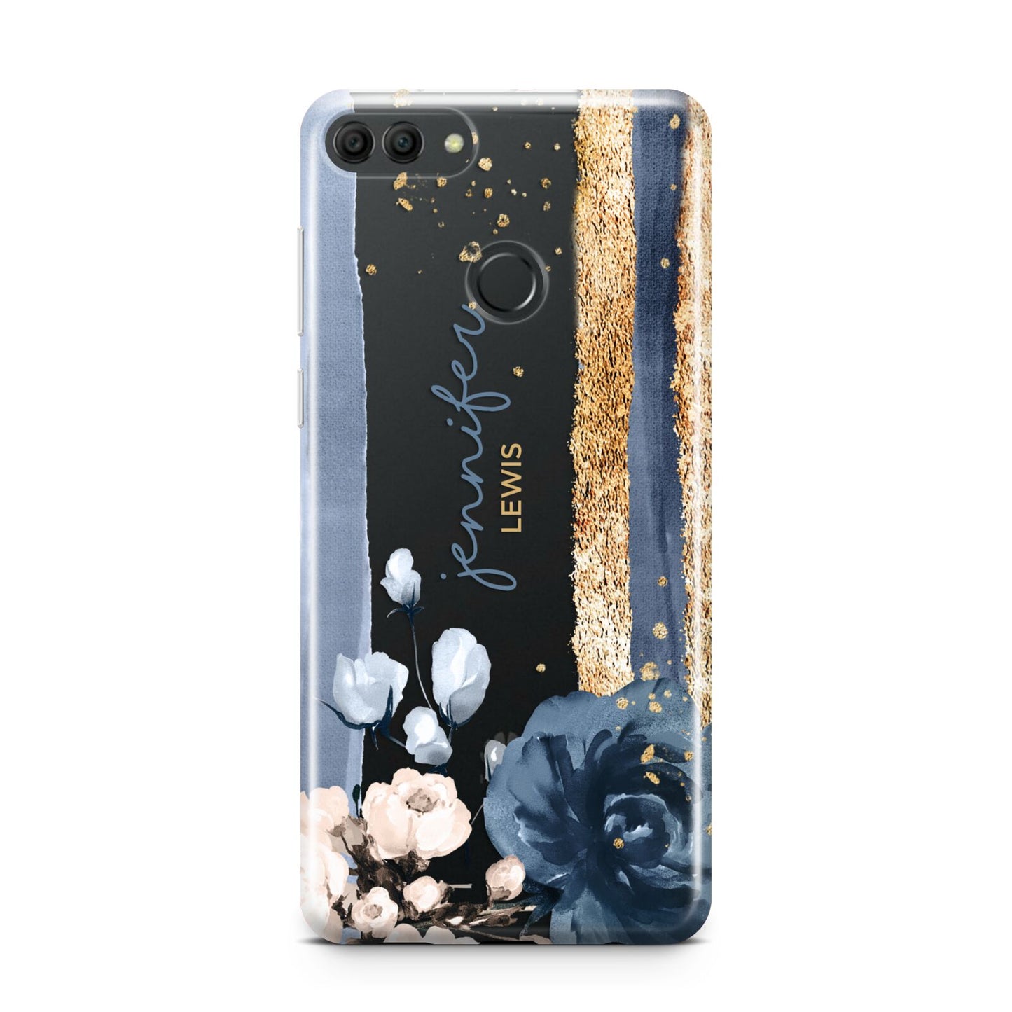 Personalised Blue Gold Name Huawei Y9 2018