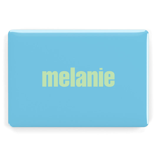 Personalised Blue Green Name Apple MacBook Case