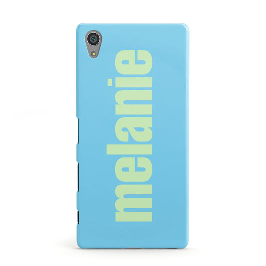 Personalised Blue Green Name Sony Xperia Case