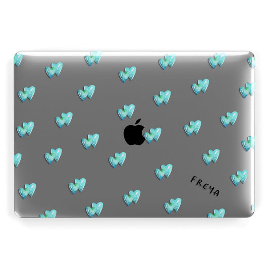 Personalised Blue Hearts Apple MacBook Case