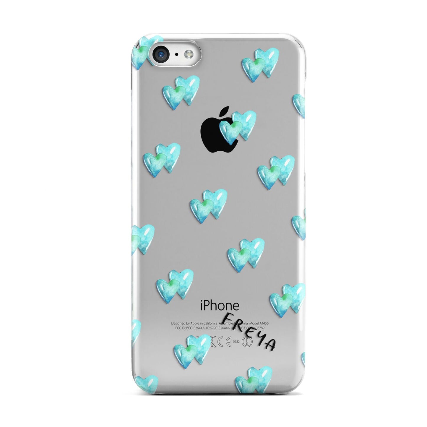 Personalised Blue Hearts Apple iPhone 5c Case