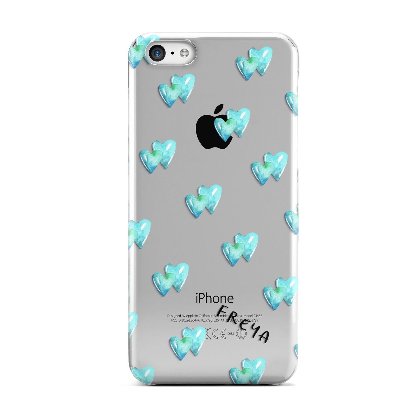 Personalised Blue Hearts Apple iPhone 5c Case