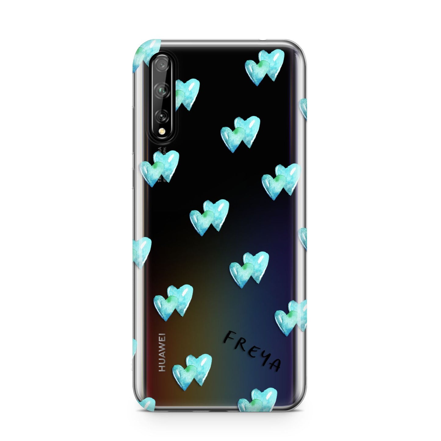 Personalised Blue Hearts Huawei Enjoy 10s Phone Case