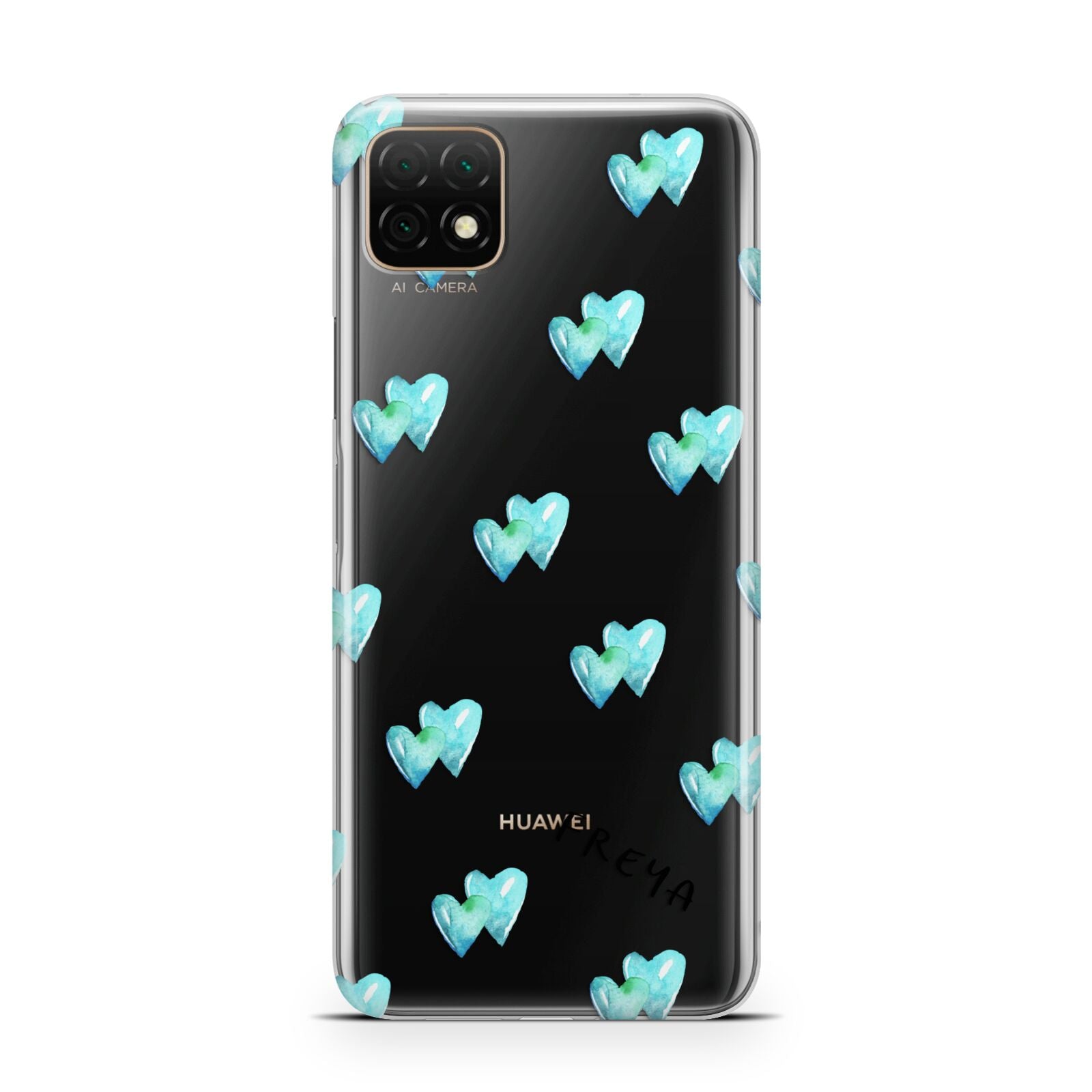 Personalised Blue Hearts Huawei Enjoy 20 Phone Case