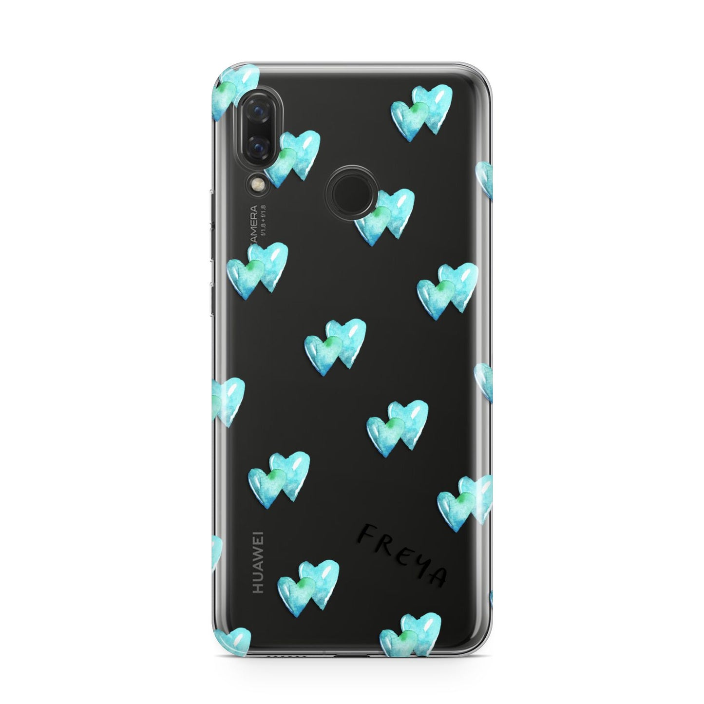 Personalised Blue Hearts Huawei Nova 3 Phone Case