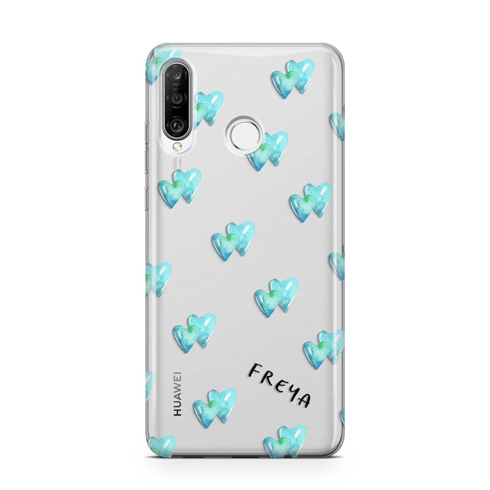 Personalised Blue Hearts Huawei P30 Lite Phone Case