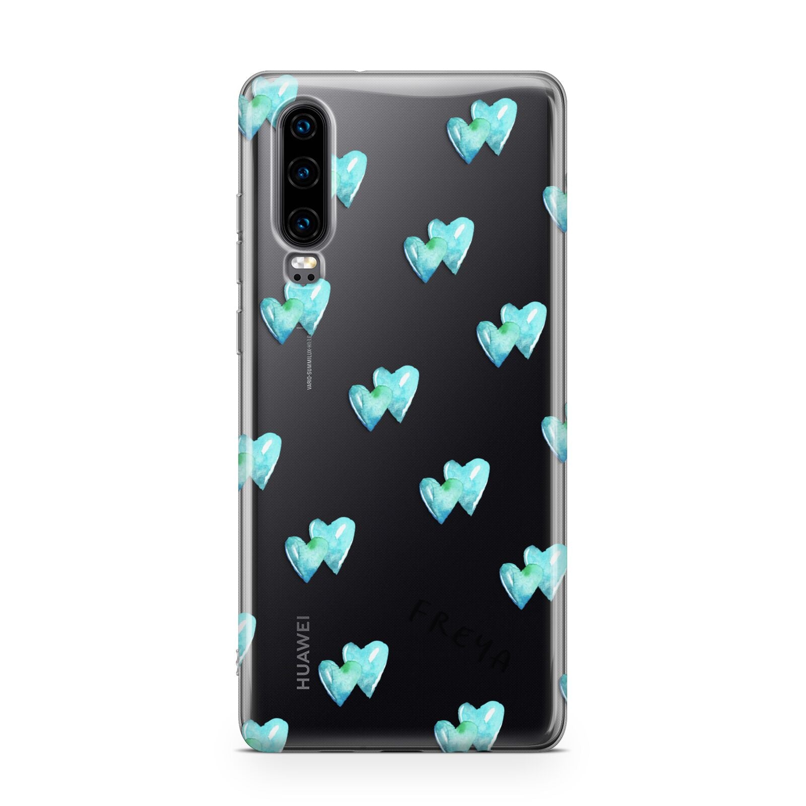 Personalised Blue Hearts Huawei P30 Phone Case