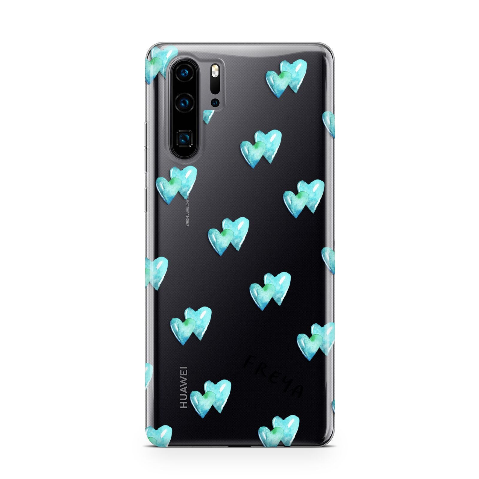 Personalised Blue Hearts Huawei P30 Pro Phone Case