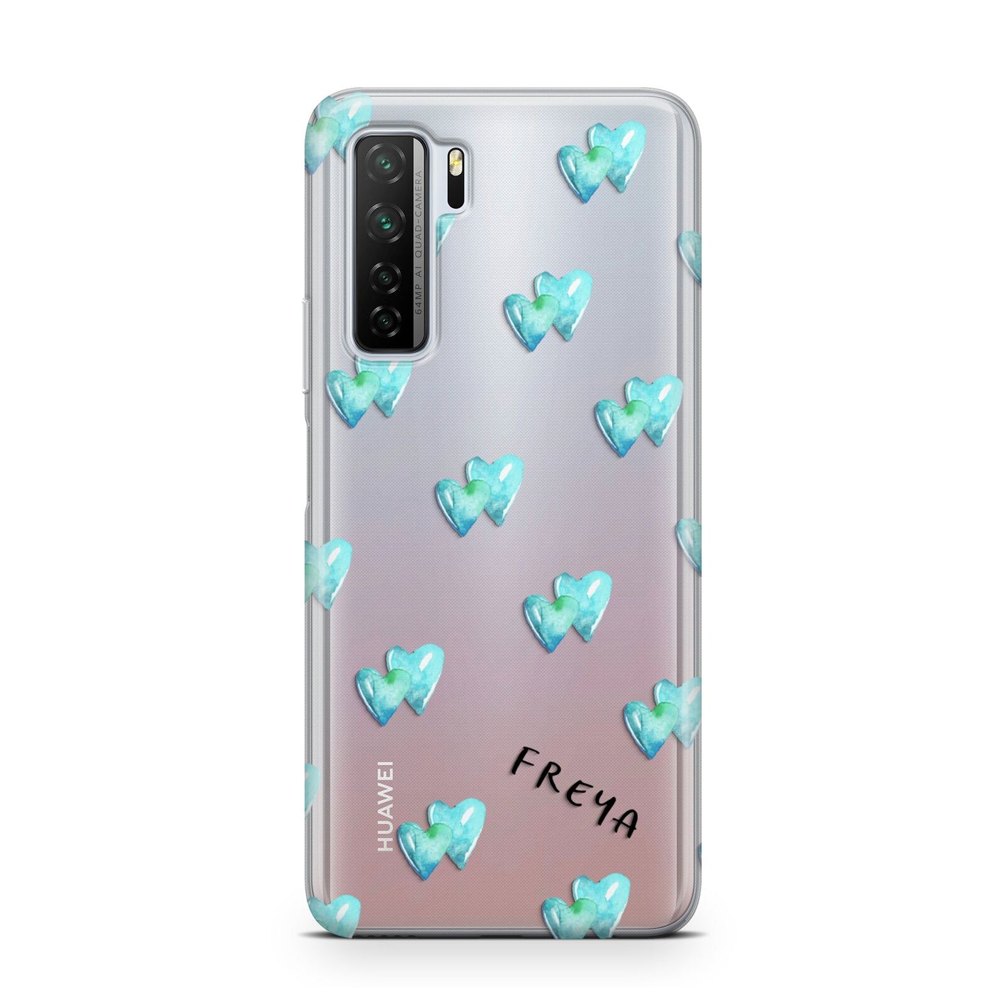 Personalised Blue Hearts Huawei P40 Lite 5G Phone Case