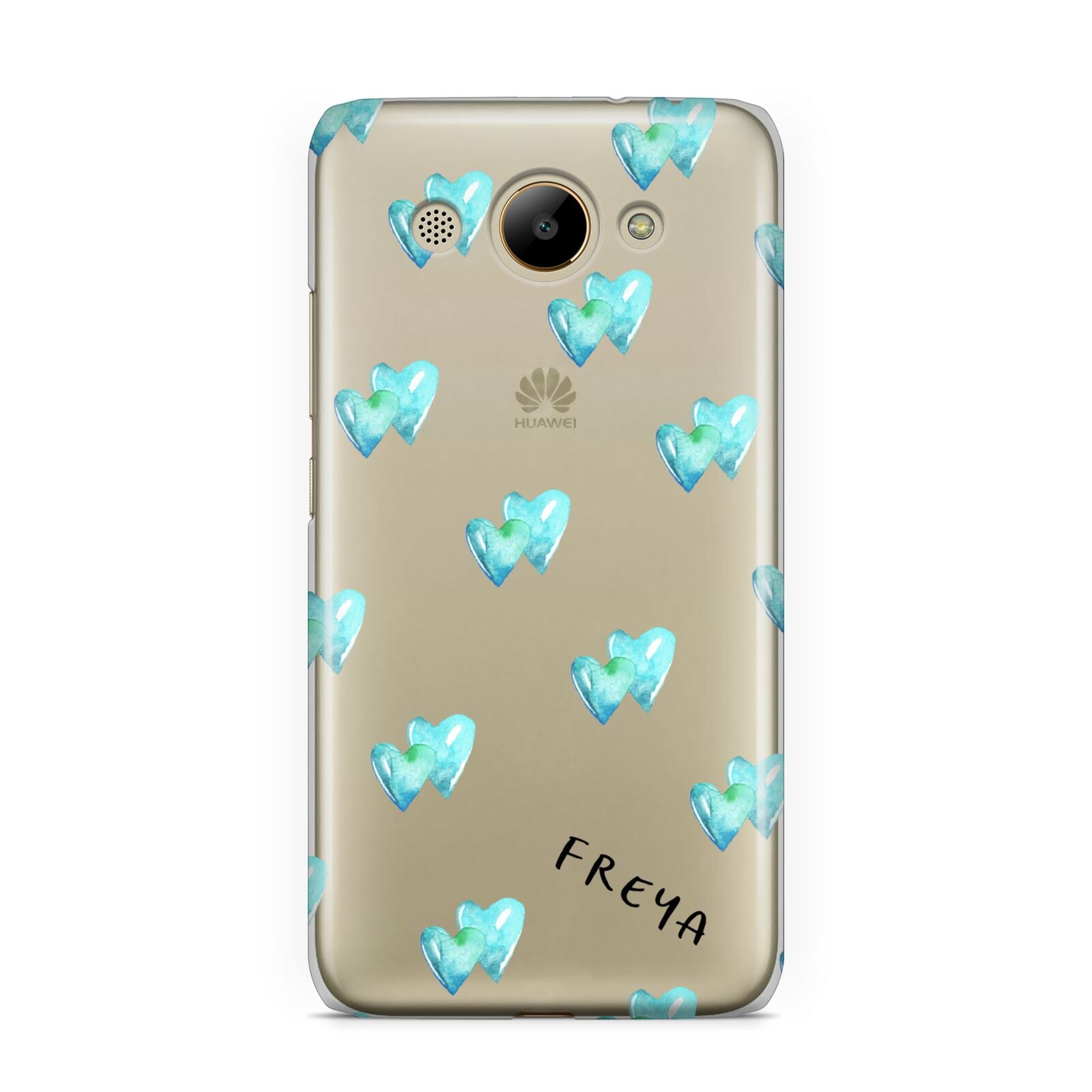 Personalised Blue Hearts Huawei Y3 2017