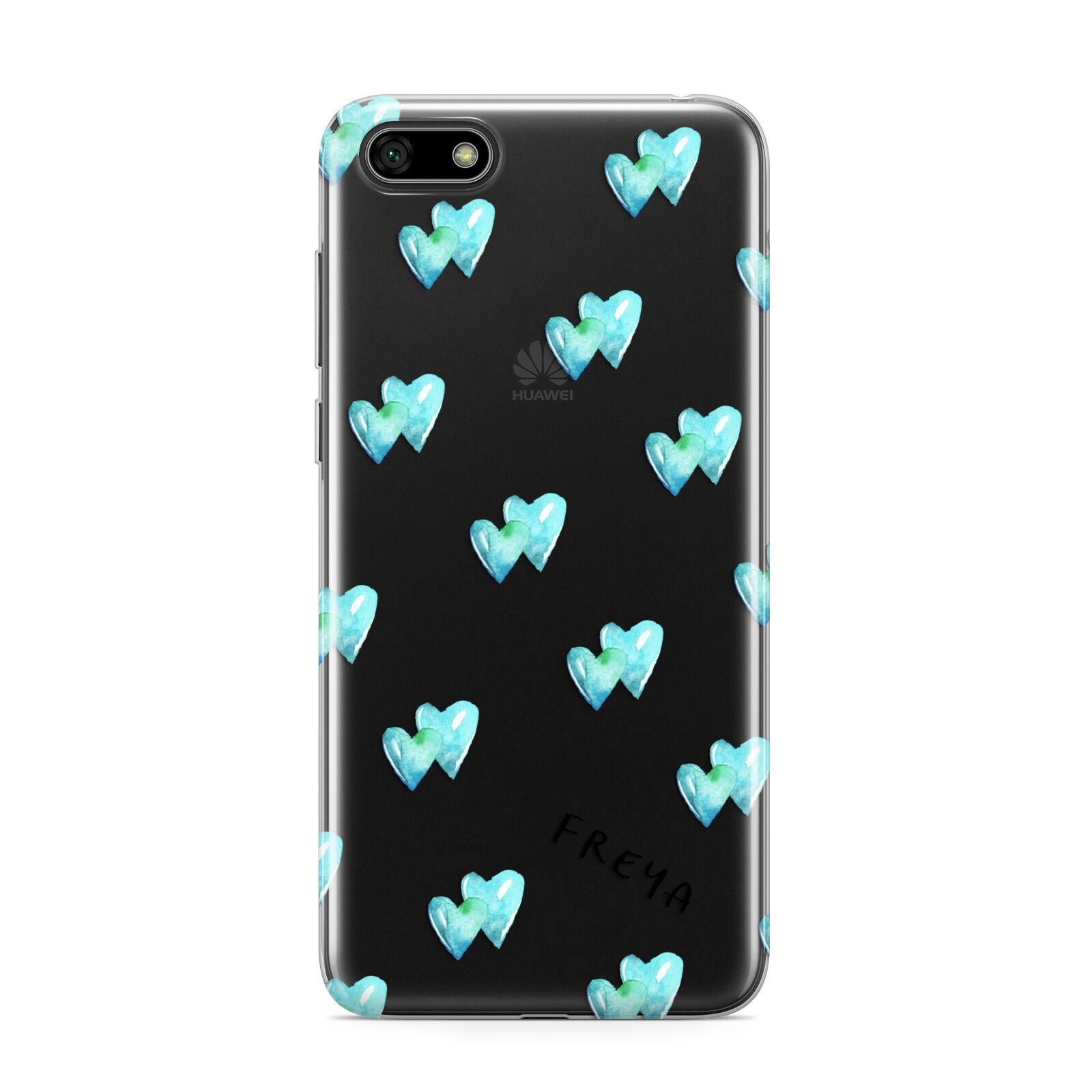 Personalised Blue Hearts Huawei Y5 Prime 2018 Phone Case