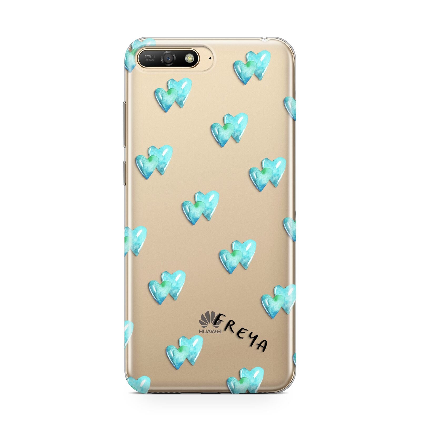 Personalised Blue Hearts Huawei Y6 2018