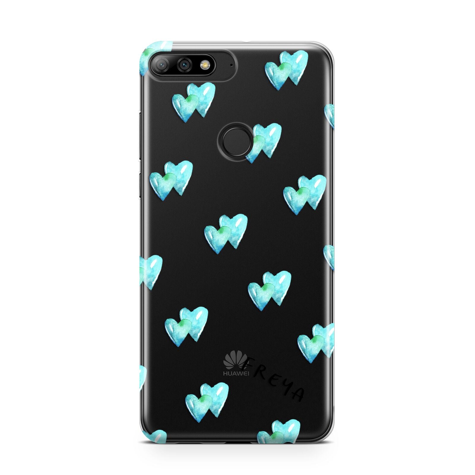 Personalised Blue Hearts Huawei Y7 2018