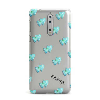 Personalised Blue Hearts Nokia Case